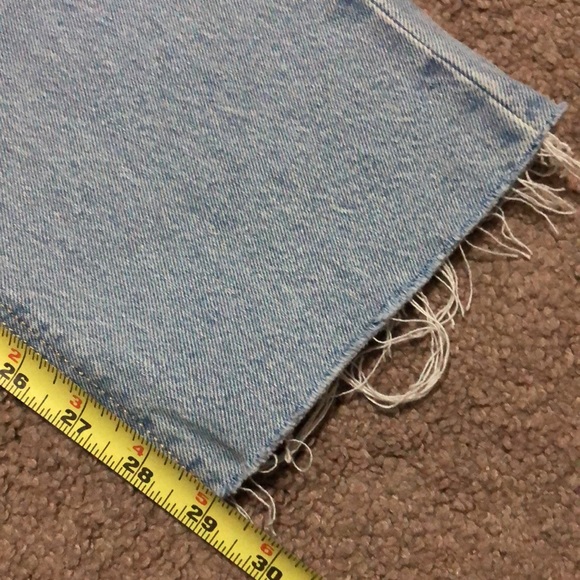 GAP Wmns Sz 2-High Rise Slouchy Straight-Raw Hem-Button Fly-Light Wash-EUC - Picture 8 of 14